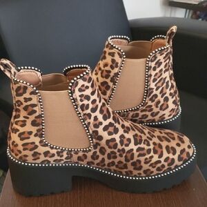 TINSTREE  Platform Chelsea Chunky Block Heel Non-Slip Ankle Booties Size 5